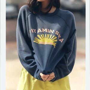 ANTHROPOLOGIE Electric & Rose Vitamin Sea Graphic Crew-Neck Sweatshirt NWT